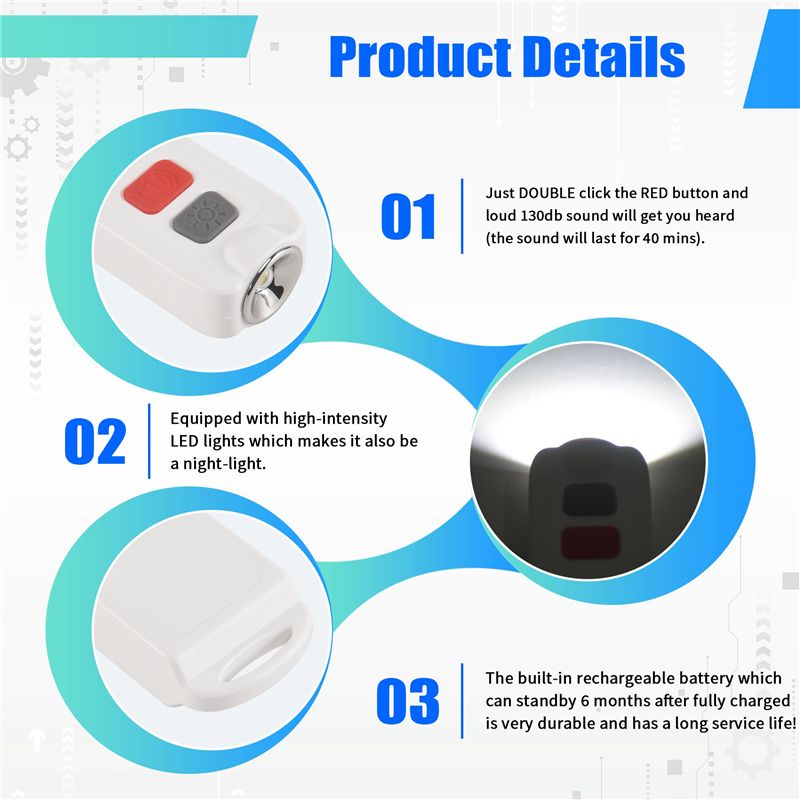 Personal Alarm Keychain - Personal Alarm,Safety Alarm For Women With