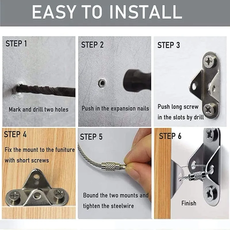 6 Sets Anti Tip Furniture Anch - đánh giá và giá Earthquake Anchor Strap